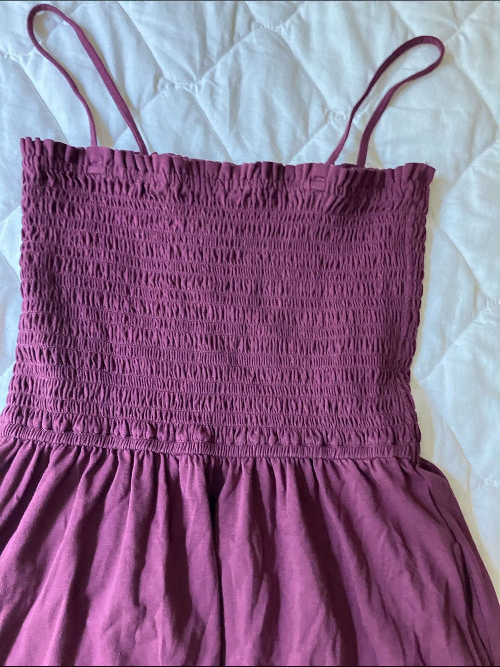 Pact Soirée Burgundy Smocked Maxi Dress Medium - Picture 5 of 6